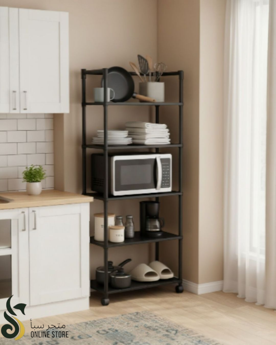 رف تخزين متعدد الطبقات - بدون حفر