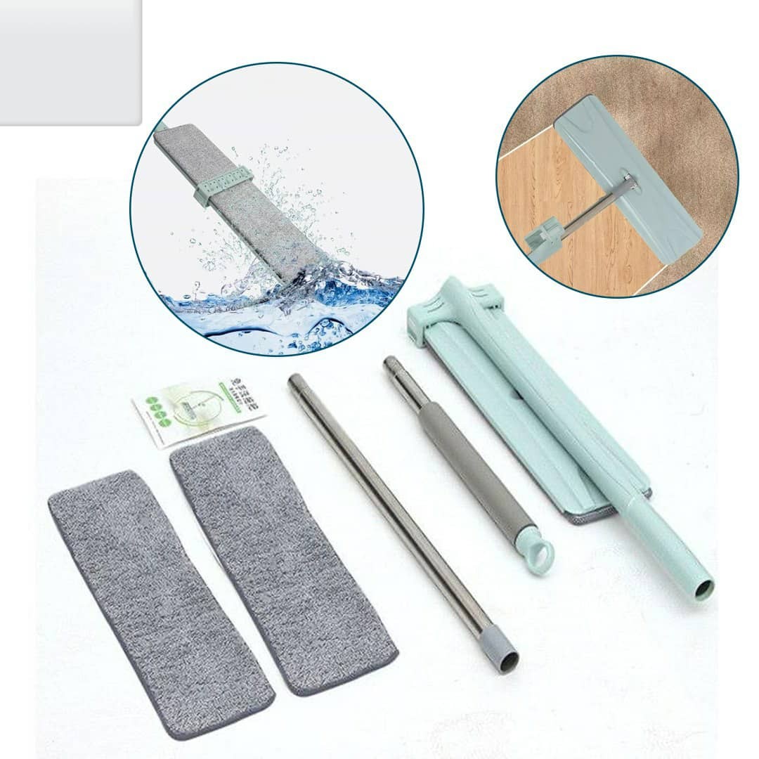 ممسحة SHOPECOM 360° السحرية – بدون دلو، بوسادة قابلة للغسل ومقبض متين